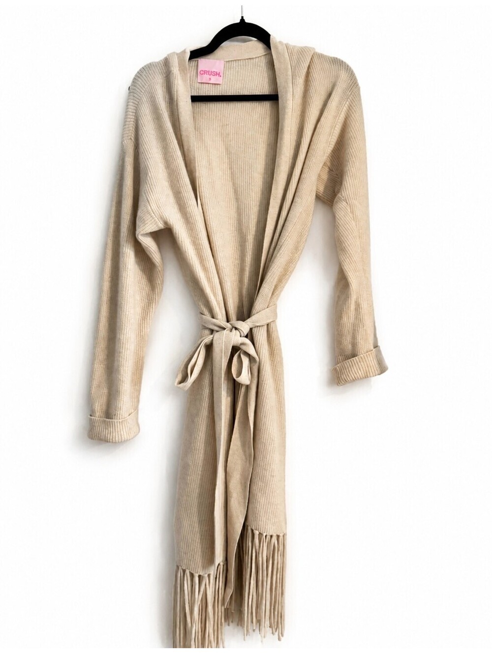 Crush Cashmere XS Riva Fringe Cardigan